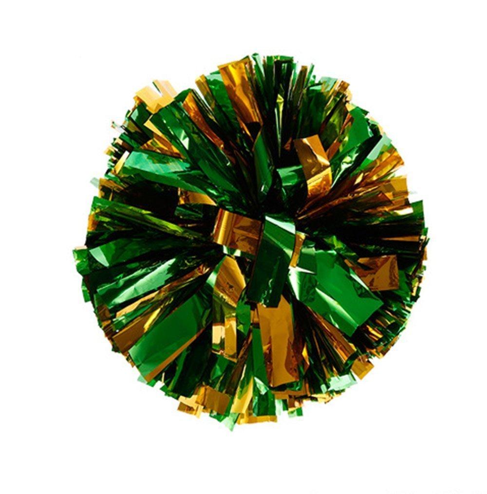 [AUSTRALIA] - PUZINE 13'' Cheering Squad Spirited Fun Cheerleading Kit Cheer Poms Pack of 2(100g) green with gold 