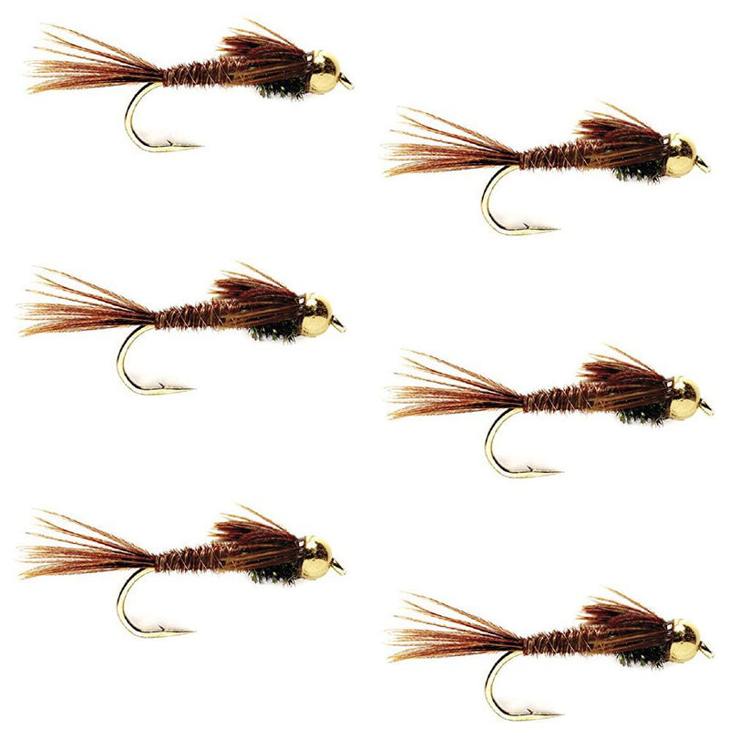 The Fly Fishing Place Bead Head Pheasant Tail Nymph Fly Fishing Flies - Trout and Bass Wet Fly Pattern - 6 Flies Hook Size 12 - BeesActive Australia