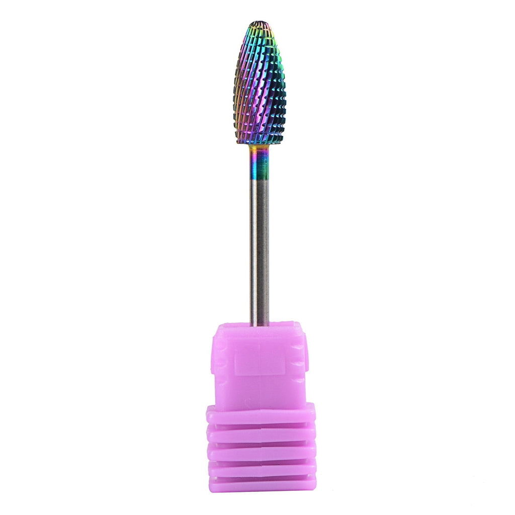 SpeTool Super Sharp Nail Drill Bit Flame Type 3/32" For Manicure Pedicure, Multi-Color Coated Extra Coarse Grit, 6x15mm - BeesActive Australia