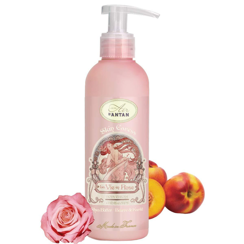 Premium ROSE French Vintage Body Lotion with Shea Butter and Argan Oil – Rose Petal, Peach and Patchouli Un Air d'Antan Exclusive Perfume – Moisturizing, Paraben-Free Formula – 6.8oz. - BeesActive Australia