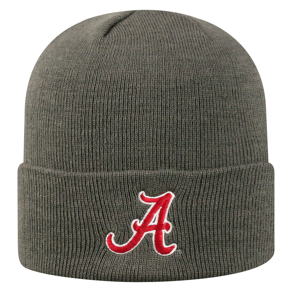 Top of the World NCAA Men's Cuffed Knit Hat Charcoal Icon Alabama Crimson Tide - BeesActive Australia