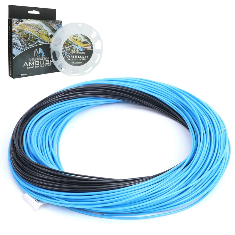 M MAXIMUMCATCH Maxcatch Sinking Tip Fly Line Weight Forward Fishing Line, 3ips/6ips, 4/5/6/7/8 F/S Royal Blue/Black, 6ips WF-8F/S - BeesActive Australia