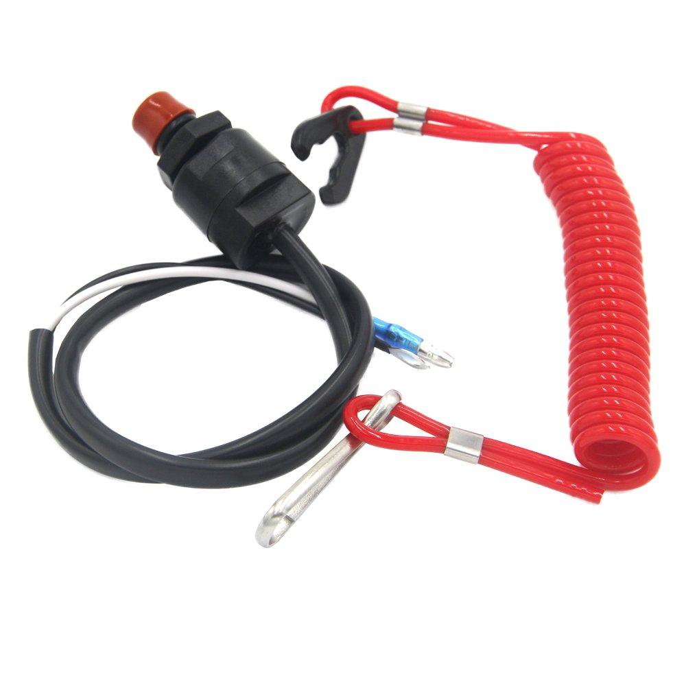 [AUSTRALIA] - ZOOKOTO Universal Boat Outboard Engine Motor Lanyard Kill Urgent Stop Switch & Safety Tether Lanyard for Yamaha/Tohatsu/Honda Outboard Motors ATV Boat Bike 