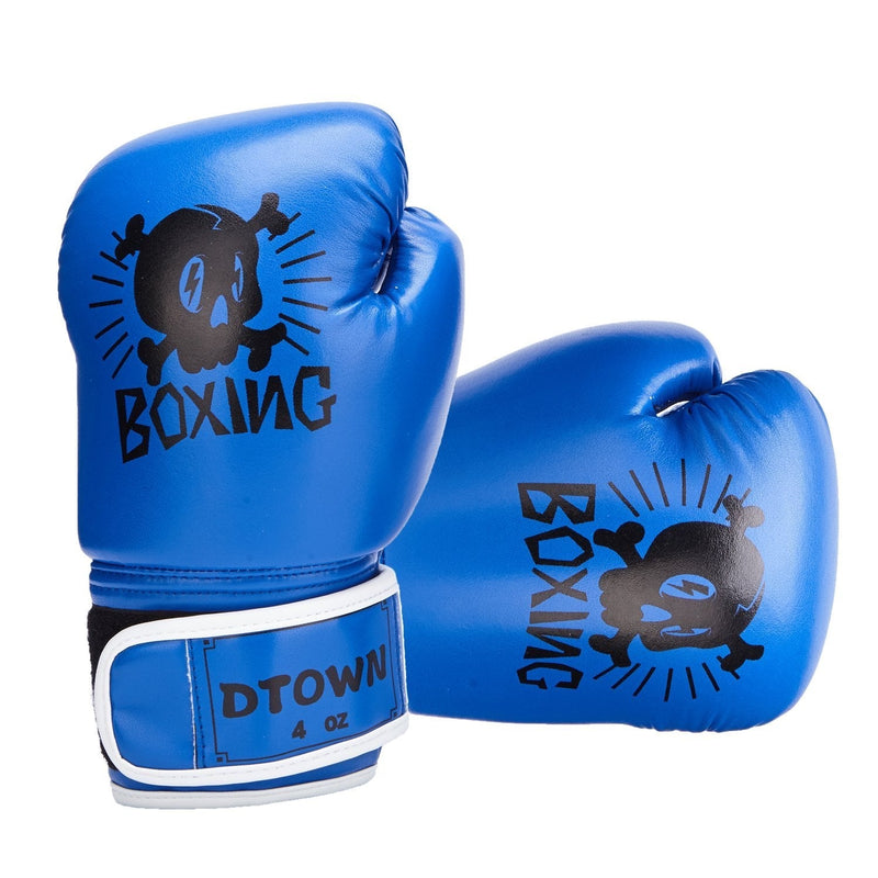 [AUSTRALIA] - Dtown Kids Boxing Gloves 4oz 6oz Training Gloves for Toddler and Youth Age 3 to 11 Years PU Leather Blue 4 OZ 
