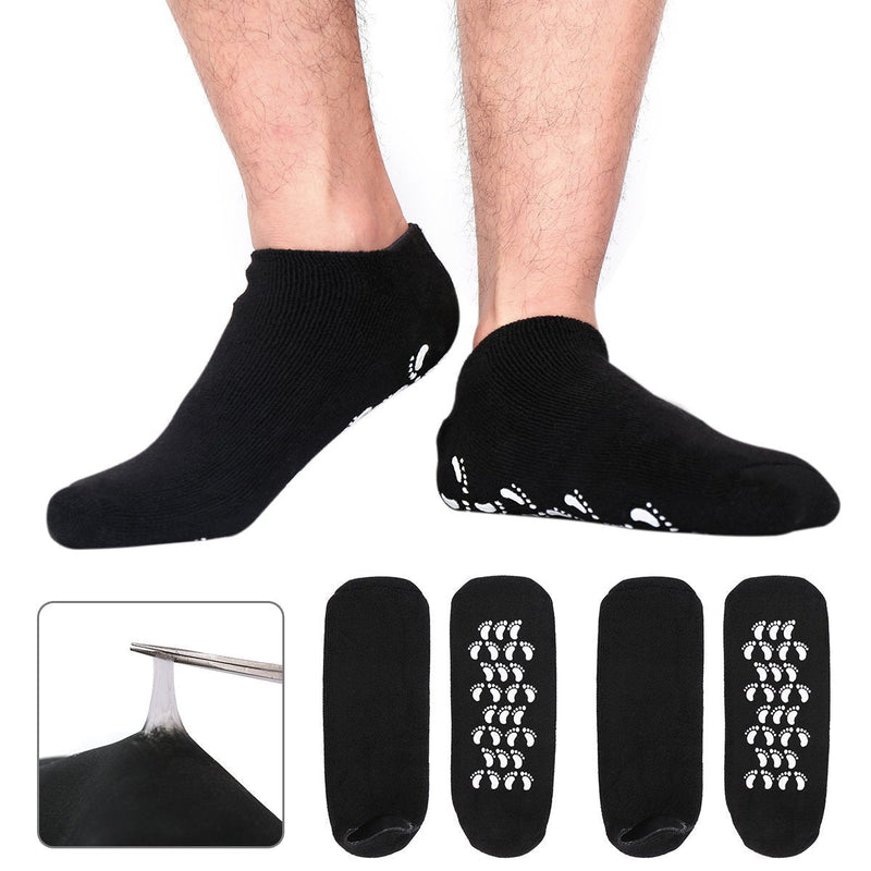 Large Men’s Moisturizing Gel Socks 2 Pairs Moisturize Soften Cracked Hard Dry Skin Repair Feet Heel Pedicure Personal Care All Day Night for US Men 10-15 - BeesActive Australia