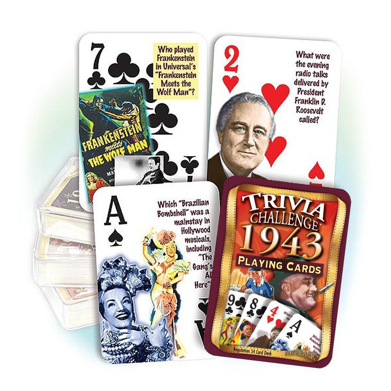 1943 Trivia Playing Cards: Great Birthday - BeesActive Australia