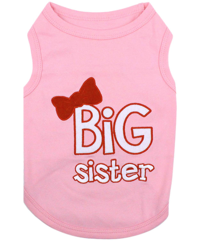 Parisian Pet Dog Cat Clothes Tee Shirts Big Brother and Sister T-Shirt Medium Big Sister - BeesActive Australia