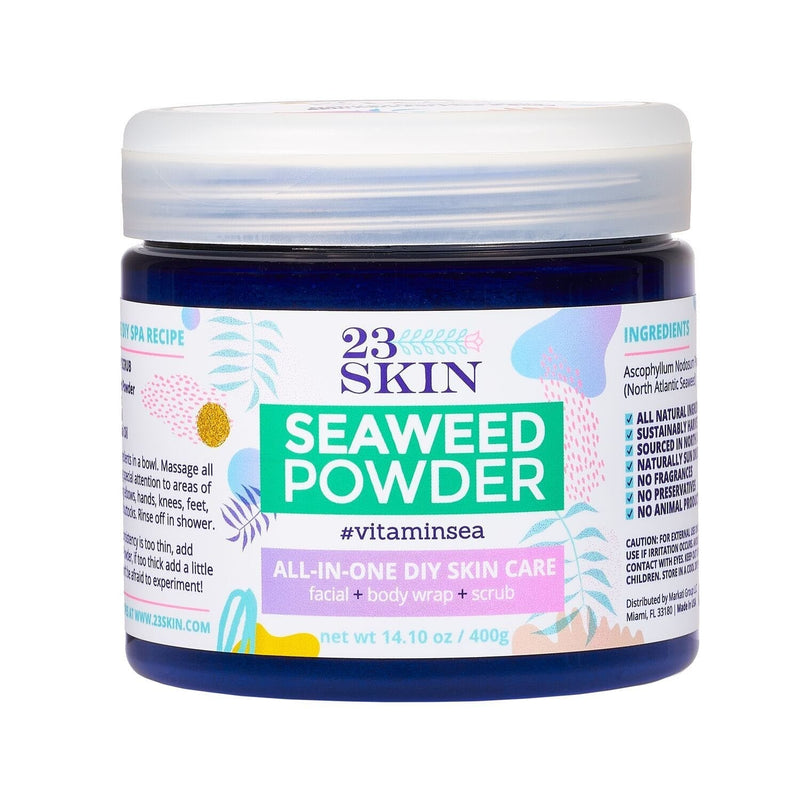 Seaweed Kelp Powder for Body Wraps Scrubs & Facials - 100% Organic Natural Marine Skin Care - Non GMO & Sustainably Harvested in USA - 23 SKIN - 14.10 oz 14.1 Ounce (Pack of 1) - BeesActive Australia