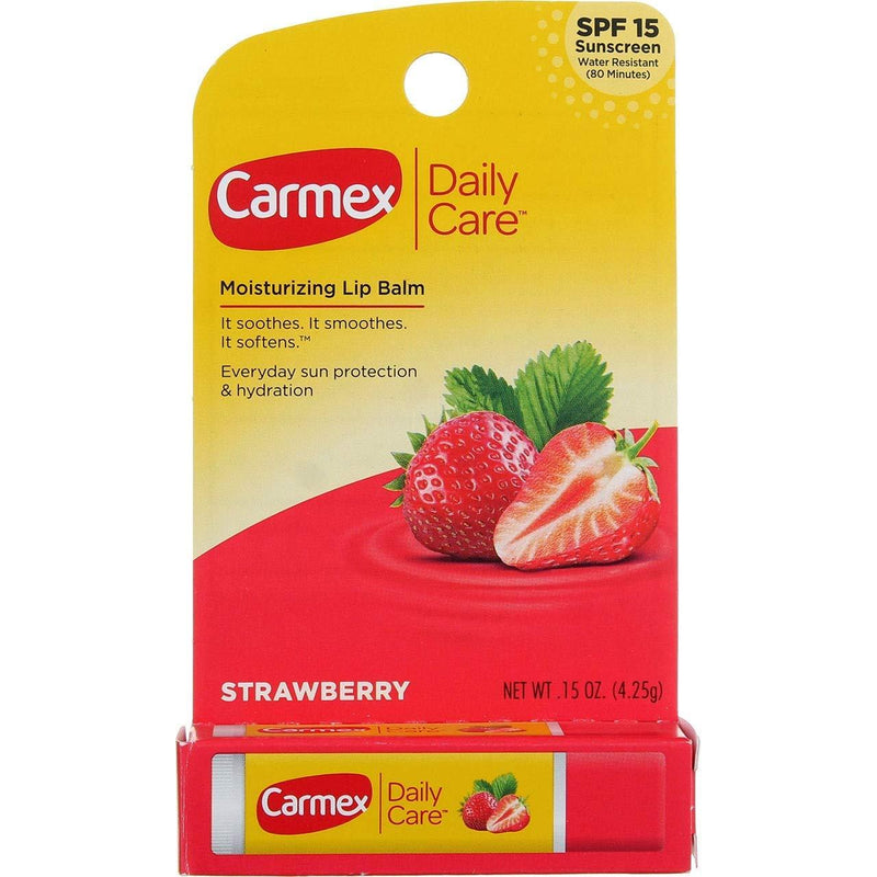 Carmex Cold Sore Relievers Carmex Daily Care Moisturizing Lip Balm Strawberry Spf 15, 0.15 Oz - BeesActive Australia