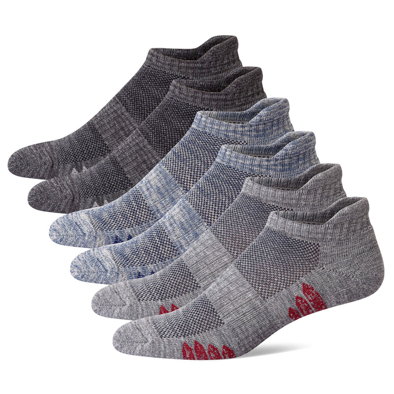 u&i Men's Performance Cushion Cotton Low Cut Ankle Athletic Socks (6-Pack/12-Pack) 8-12 Grey - BeesActive Australia