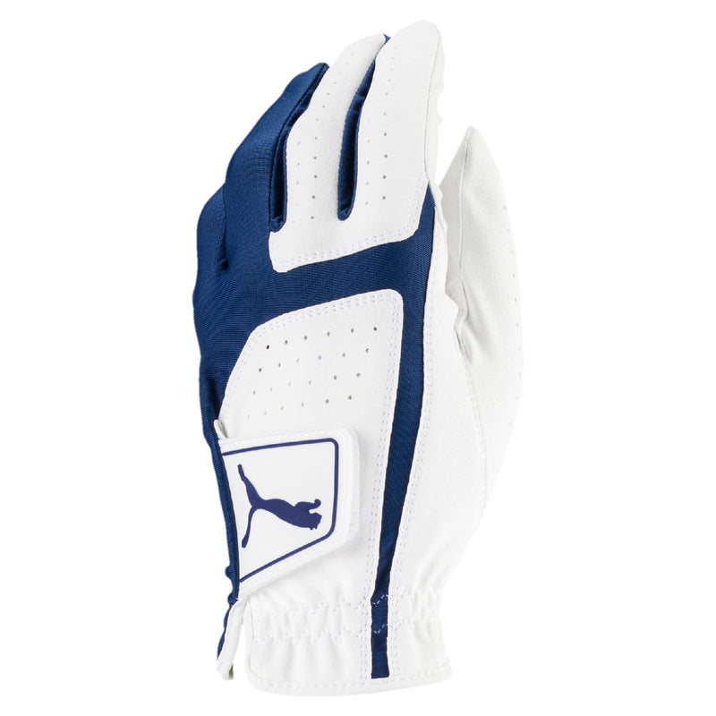 PUMA Golf Men's Flexlite Golf Glove (worn on left hand) Bright White-Monaco Blue Medium - BeesActive Australia