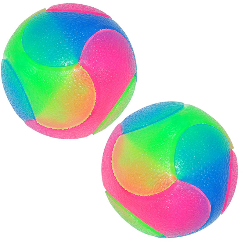 FineInno Light Up Dog Balls Flashing Elastic Ball Glow in The Dark Interactive Pet Toys for Puppy, Cats, Dogs 2 pcs smooth balls - BeesActive Australia