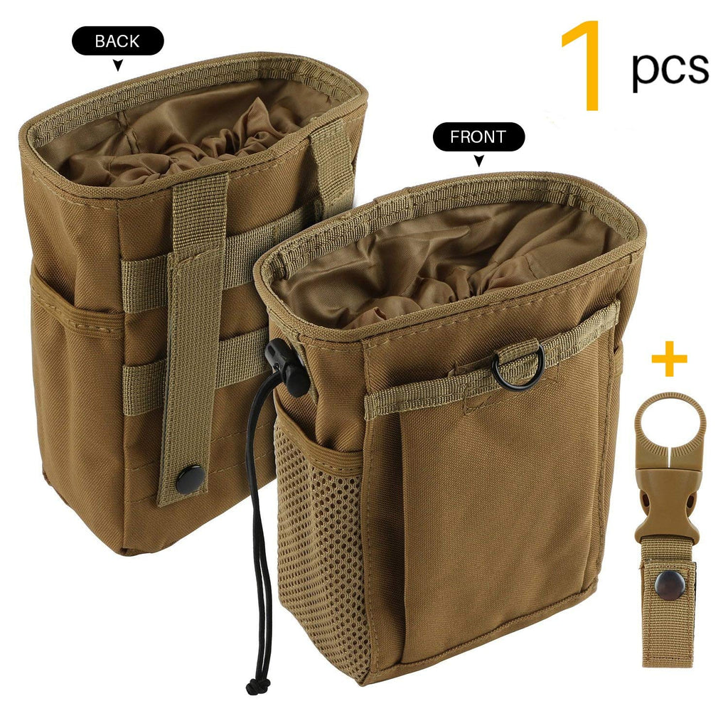 [AUSTRALIA] - Drawstring Highend Rock Climbing Chalk Bag with a Carabiner Different Pockets for Climbing Bouldering, Gymnastics, Gym Pouch, Cross Fit and Lifting Khaki 