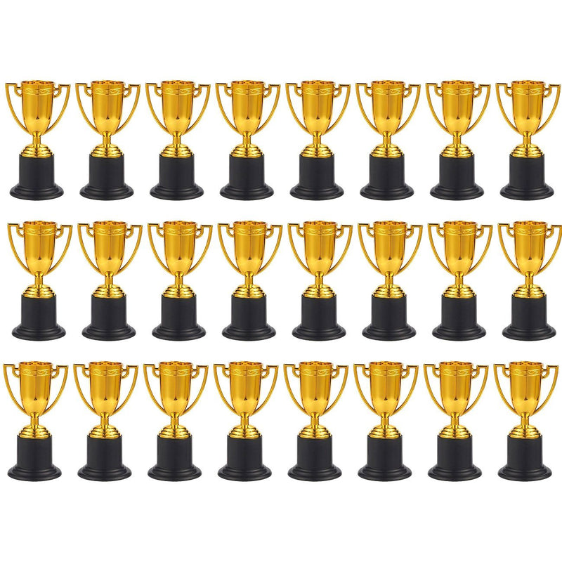 Juvale Award Trophies - 24-Pack Plastic Gold Trophy Cups for Sports Tournaments, Competitions, Parties, 1.9 x 4 x 1.9 Inches - BeesActive Australia