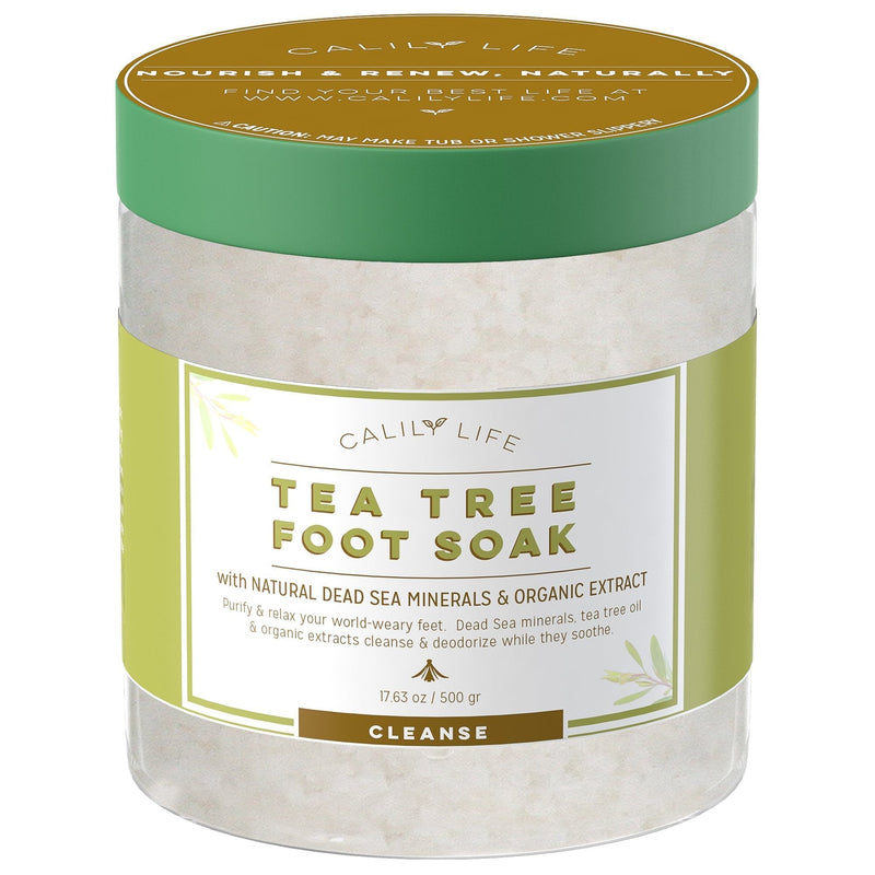 Calily Life Organic Tea Tree Oil Foot Soak with Natural Dead Sea Minerals ,16 Oz. - Foot Bath Eliminates Odors, Fights Fungus, Softens and Refreshes Feet - Rejuvenate and Detox Tired and Achy Feet - BeesActive Australia