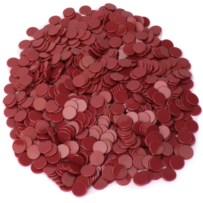 Royal Bingo Supplies 1000-pack of Solid Opaque 3/4-inch Bingo Chips, Great for Classroom Counting and Math Activities Red - BeesActive Australia