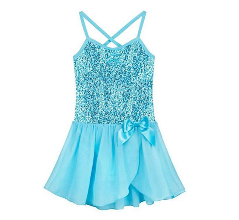 iiniim Kids Girls' Sequined Camisole Ballet Tutu Dress Ballerina Leotard Outfit Dance Wear Costumes 3-4 Sequined Blue - BeesActive Australia