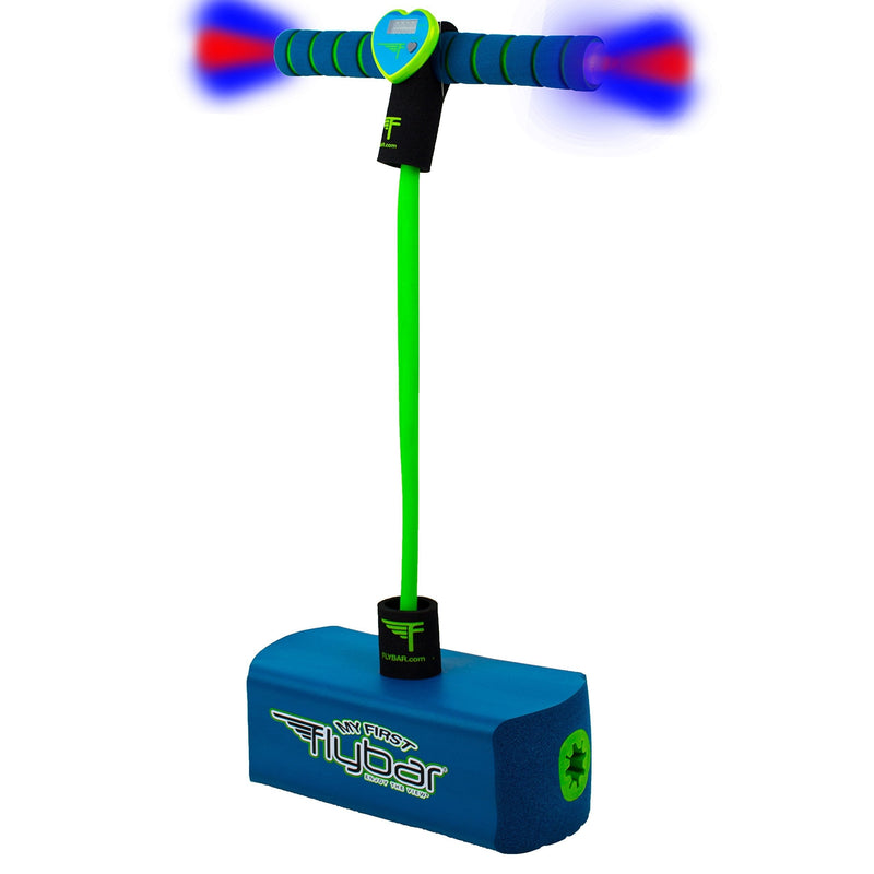 [AUSTRALIA] - Flybar My First Foam Pogo Jumper for Kids Fun and Safe Pogo Stick for Toddlers, Durable Foam and Bungee Jumper for Ages 3 and up, Supports up to 250lbs Blue Led 