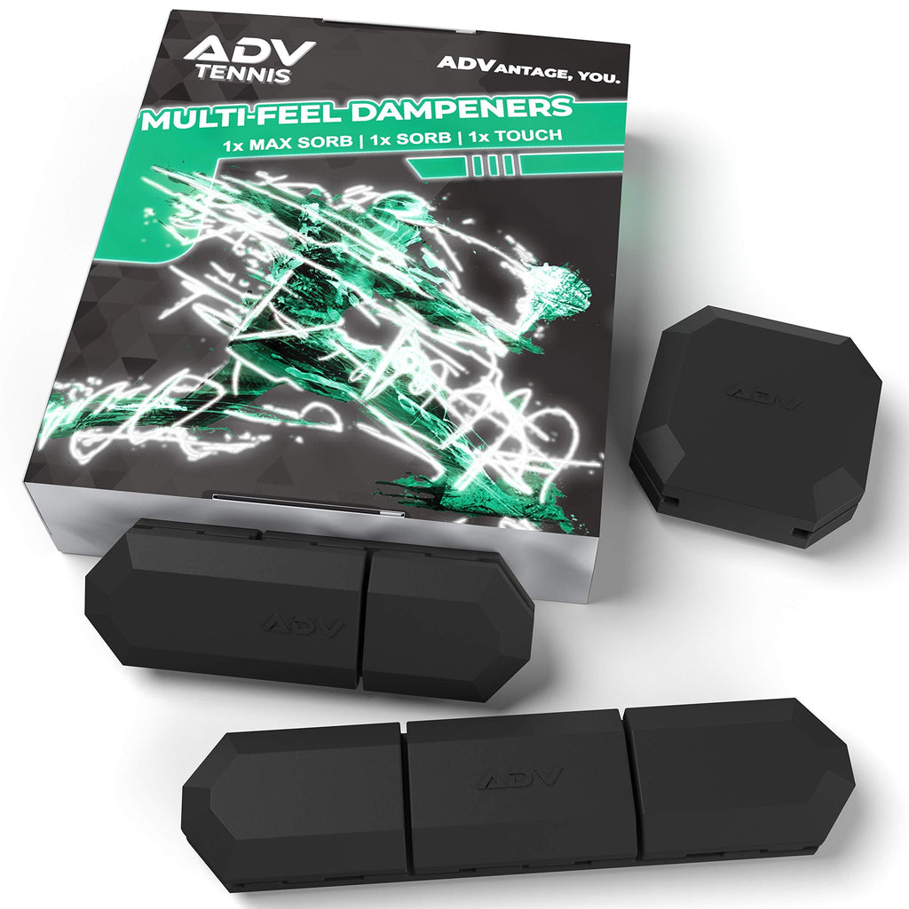 [AUSTRALIA] - ADV Tennis Vibration Dampener - Set of 3 - Ultimate Shock Absorbers for Racket and Strings - Premium Quality, Durable, and 100% Reliable - Poly-Silicone Material Technology Midnight | Variety 3-Pack 