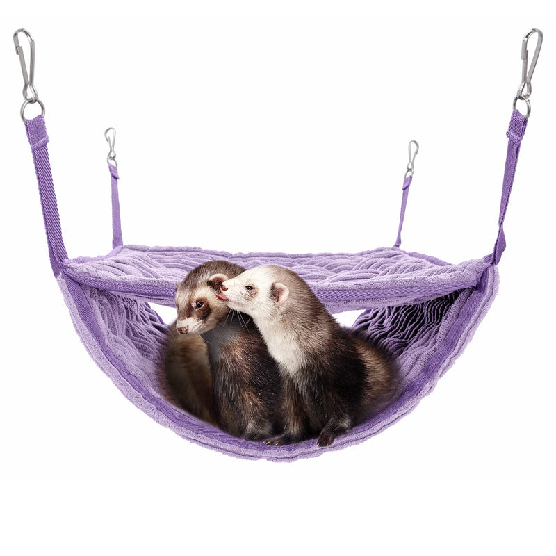 Niteangel Luxury Double Bunkbed Hammock, Fit 2 Adult Ferrets or 5 More Adult Rats Purple - BeesActive Australia