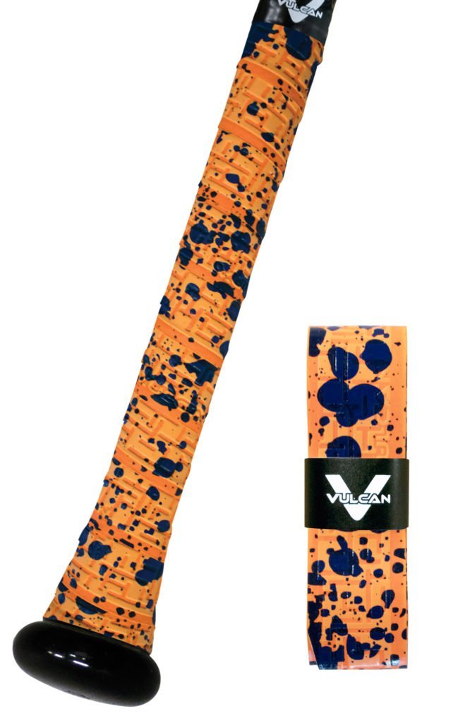 [AUSTRALIA] - Vulcan Sporting Goods Co. 1.75mm Bat Grip, Orange Splatter (V175-ORGSPLT) 