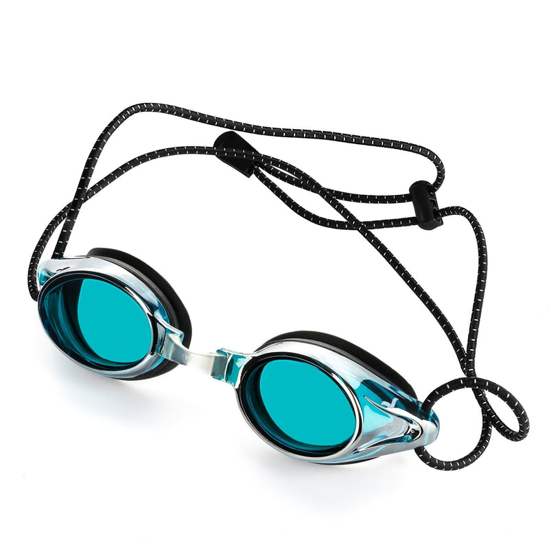 [AUSTRALIA] - Anti-Fog Racing Swimming Goggles - by Proswims Blue Lens with Quick Adjustable Elastic Bungee Strap, Hard Case and Bonus Swim Goggles Microfiber Cleaning Cloth 