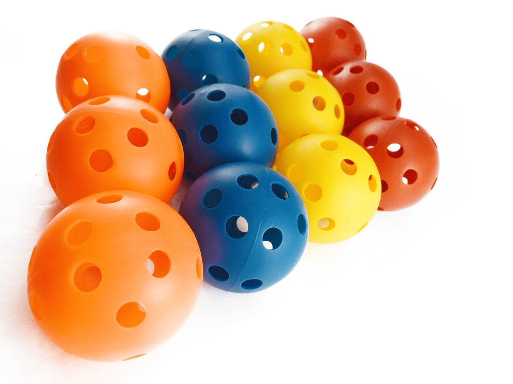 [AUSTRALIA] - Nextnol 12PCS Plastic Hollow Balls，Plastic Baseball,Sport Practice Plastic Baseball，Plastic Softball Set，Poly Baseballs，Multicolored Plastic Baseball，Plastic Softball，Training & Practice Balls 
