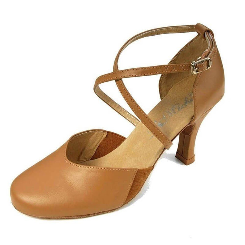 [AUSTRALIA] - DiMichi Adult Sasha Close-Toe 2.0 Inch Heel Ballroom Shoe 5.5 Gorgeous Tan 