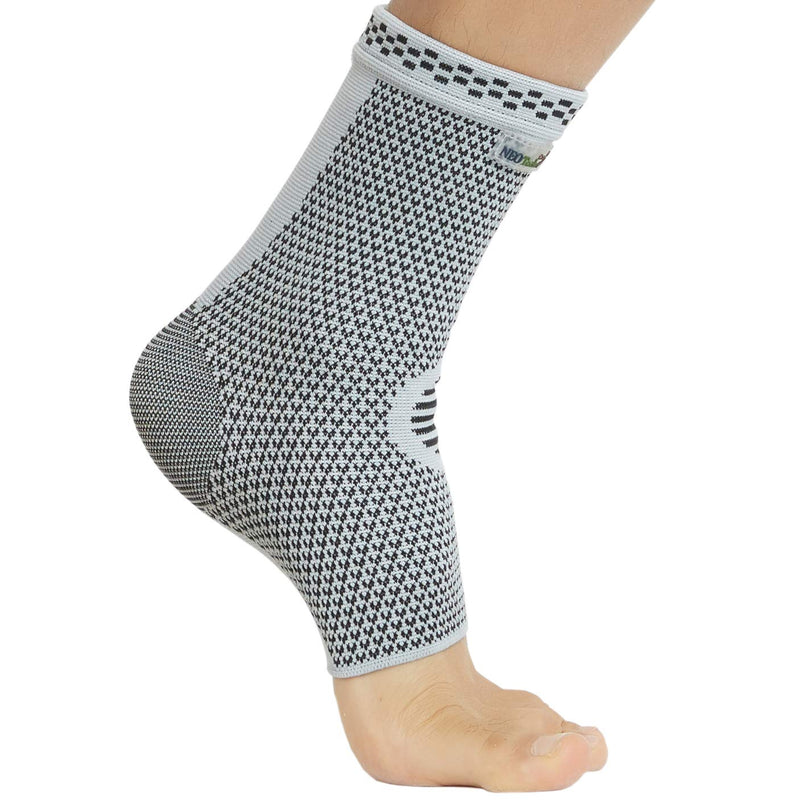 NeoTech Care Ankle Support Brace, Bamboo Fiber, Gray (Size XS, 1 Unit) X-Small (Pack of 1) - BeesActive Australia