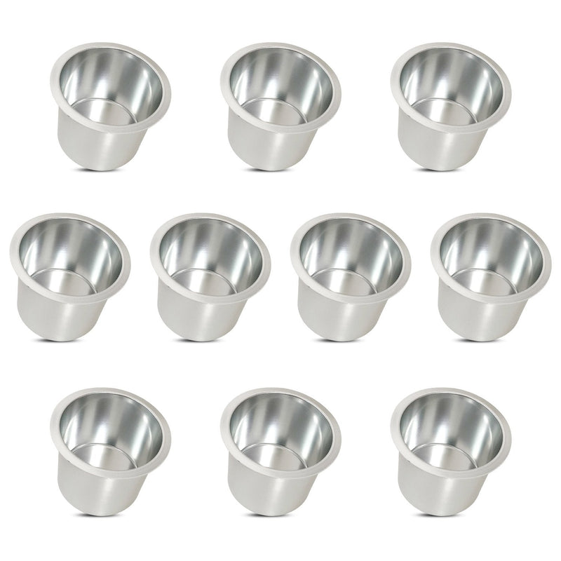 Yuanhe Lot of 10 Aluminum Jumbo Drink Cup Holders, Poker Table Drink Holder, Boat Drink Holder, Car Drink Holder silver - BeesActive Australia