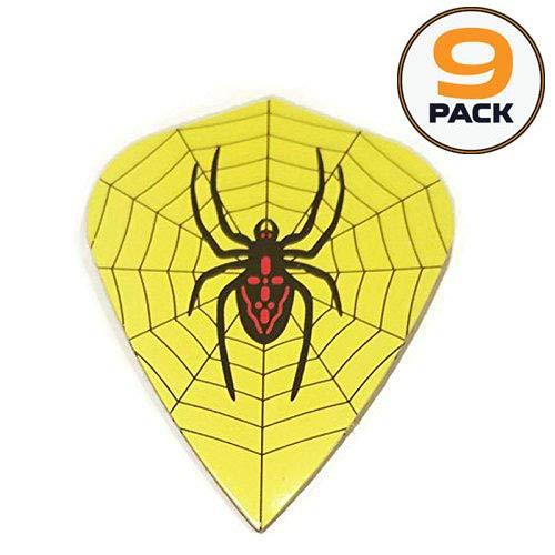 [AUSTRALIA] - Designa 9 Pack Yellow Spider Web Kite 75 Micron Strong Standard Dart Flights 