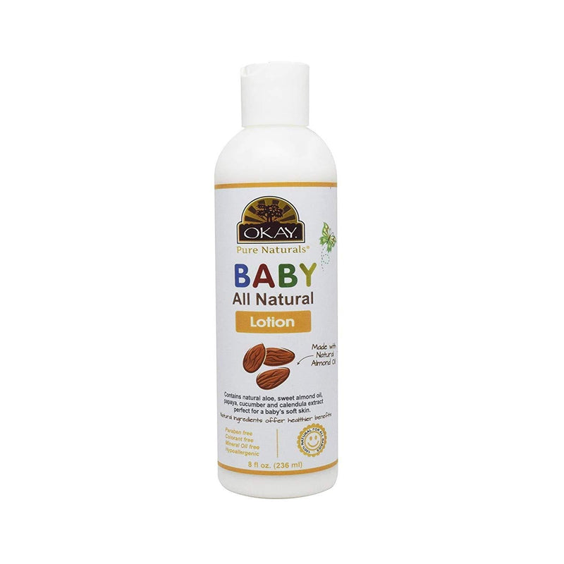 OKAY | All Natural Baby Lotion | For All Skin Types | Soothe, Protect & Nourish Delicate Skin | With Aloe and Sweet Almond Oil | Free of Sulfate, Silicone & Paraben | 8 oz - BeesActive Australia