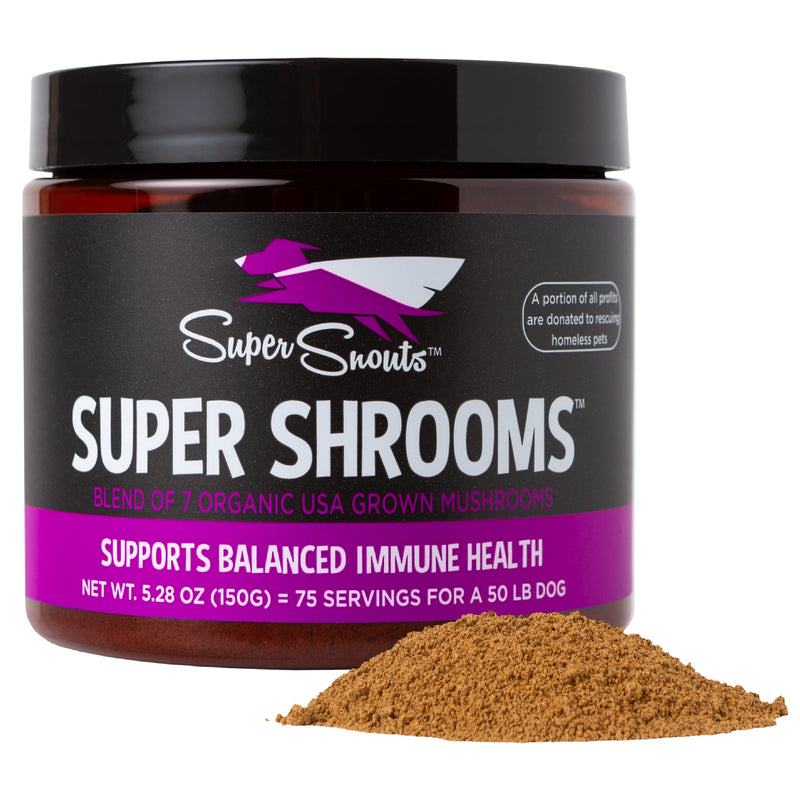Super Snouts Super Shrooms Mushroom Immune Support for Dogs and Cats - Made in USA Organic Non-GMO, Immune Health 5.28 oz - BeesActive Australia