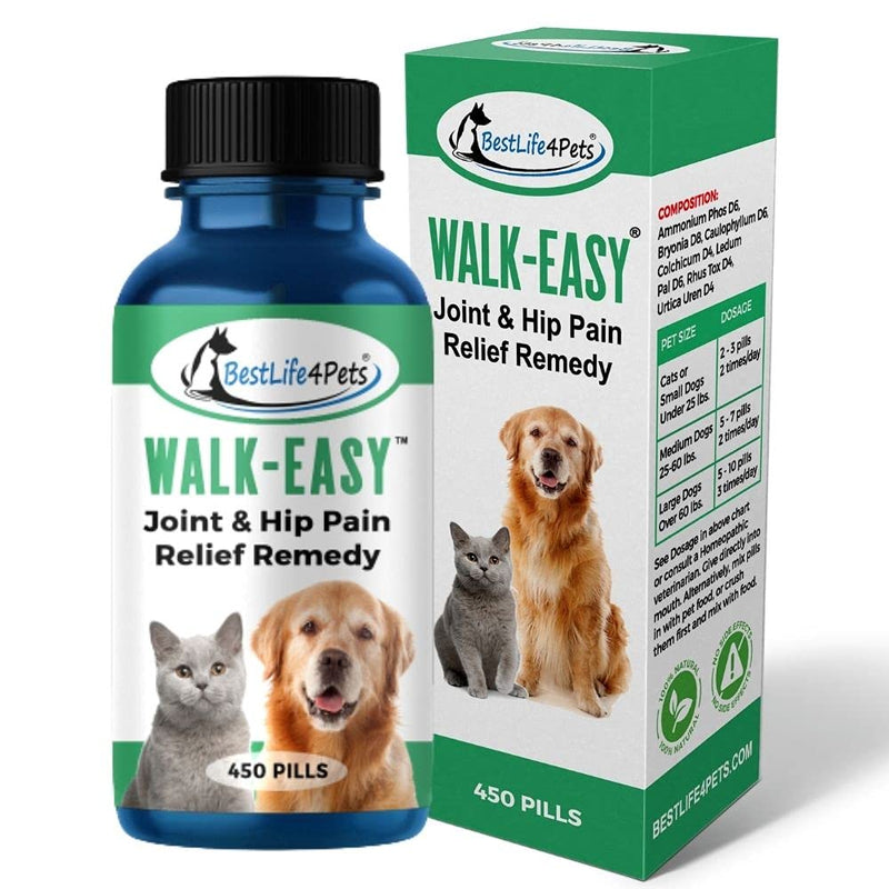 BestLife4Pets Walk-Easy Hip and Joint Supplement for Dogs Cats – Arthritis Pain Relief and Anti-inflammatory Support Pills - All Natural, for Large and Small Pets 1 Pack - BeesActive Australia