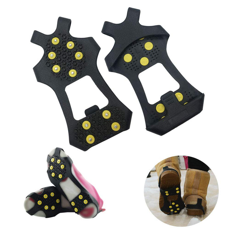 Ice Cleats Snow Traction Cleats Crampons for Shoe and Boots Non-Slip Overshoe for Walking on Snow and Ice Rubber Walking Cleats Anti Slip Crampons 10 Studs Small(2.5- 4 men/4-5.5 women) - BeesActive Australia