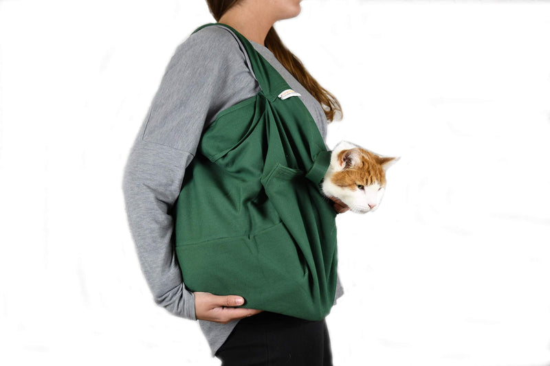 Cat-in-The-Bag Cozy Comfort Carrier X-Small to X-Large 8 Color Options Cat Bag Pet Carrier for Grooming, Vet Visits, Medication Administration, Dental Care, Bathing, Nail Trimming and Car Travel Large – 10 lbs. and up. Green - BeesActive Australia