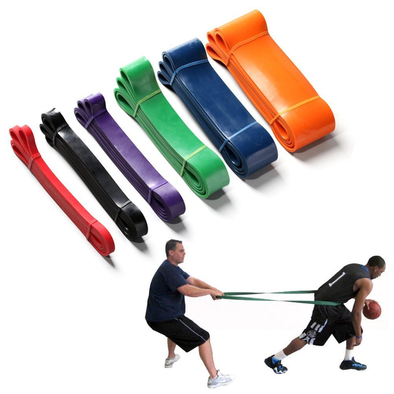Firelong Basketball Resistance Band Training Dribbling Fitness Single Circle 6 Levels Strong Heavy Duty Professional Exercise Bands Natural Latex 41 Inch Loop blue 60-150lbs - BeesActive Australia