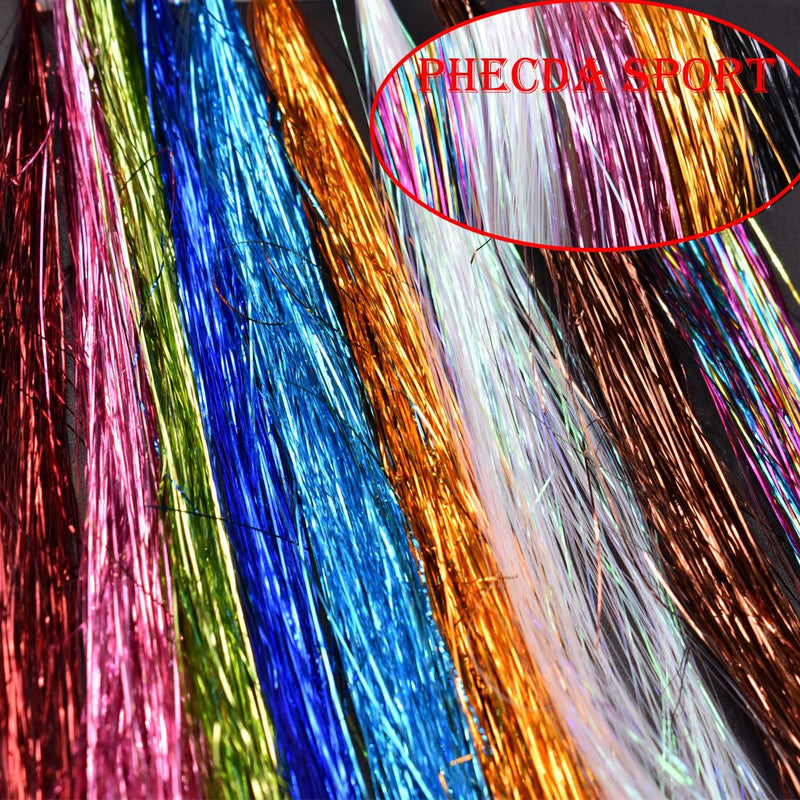 Phecda Sport 10 Packs 0.28MM Crystal Flash Tinsel Flashabou Tinsel Fly Tying Material 10 Packs-10 Colors - BeesActive Australia