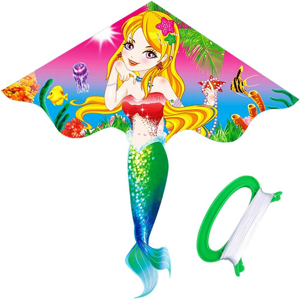 [AUSTRALIA] - HENGDA KITE- Kites for Kids Children Lovely Cartoon Mermaid Kites with Flying Line 