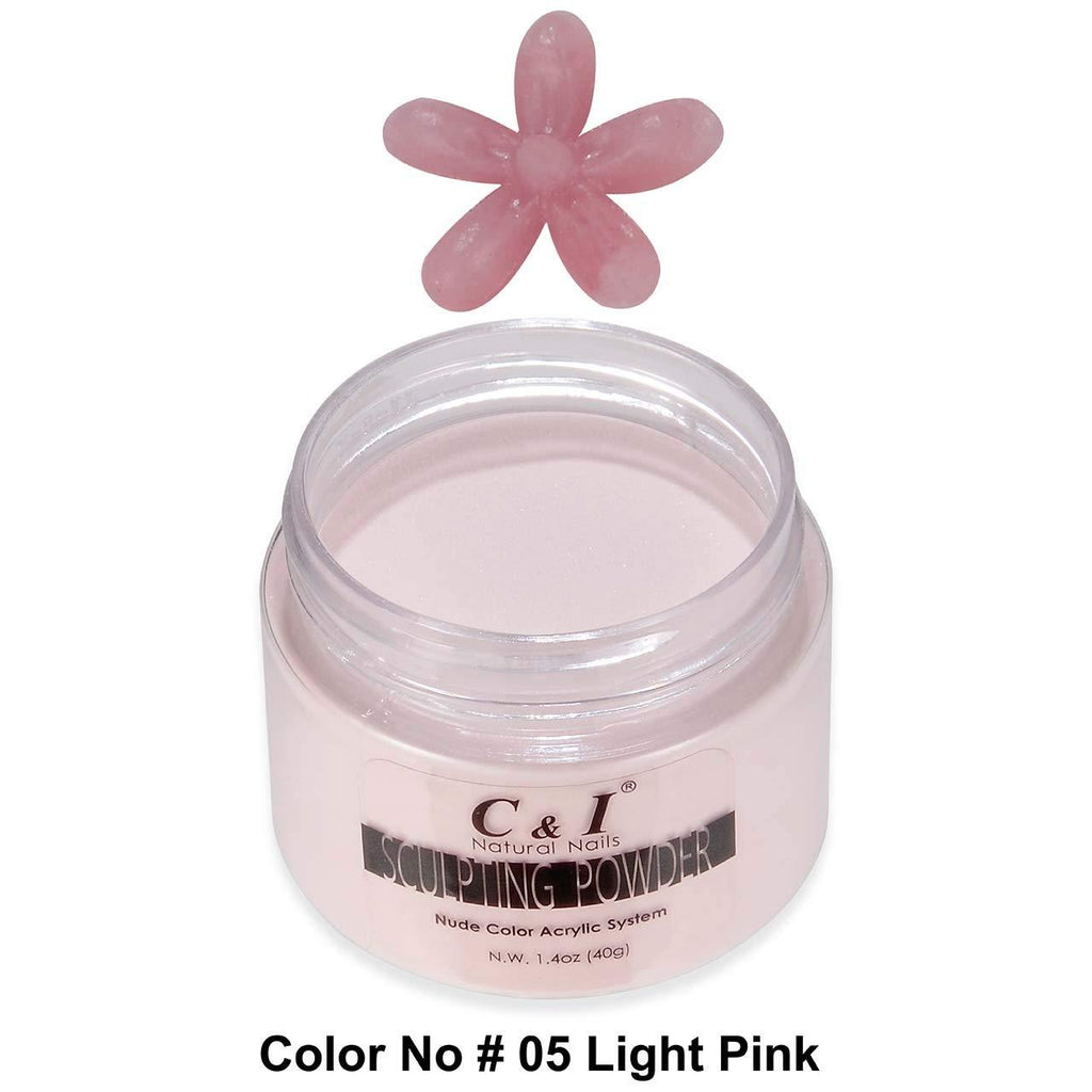 C&I Acrylic Powder, 5 Light Pink, 3 D Nail Flower, Sculpting Nail Powder, 1.4 oz, 40 g - BeesActive Australia