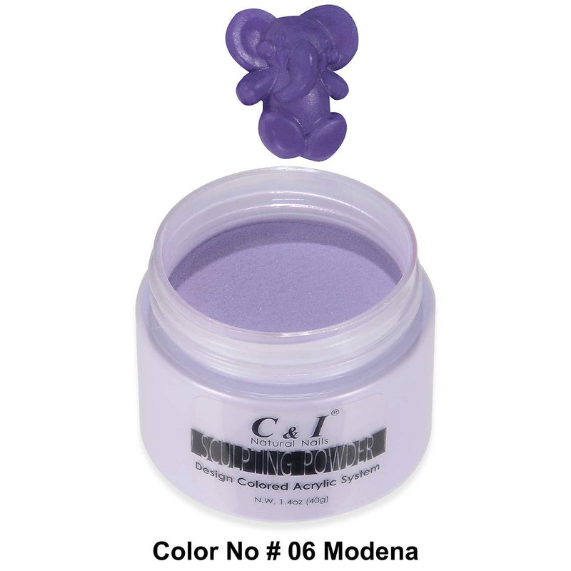 C&I Acrylic Powder, 6 Modena, 3 D Nail Flower, Sculpting Nail Powder, 1.4 oz, 40 g - BeesActive Australia