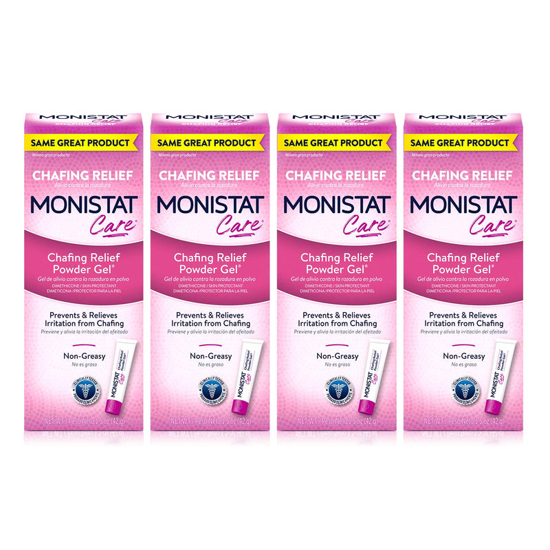MONISTAT Care Chafing Relief Powder Gel, Anti-Chafe Protection, 1.5 oz, 4 Pack - BeesActive Australia