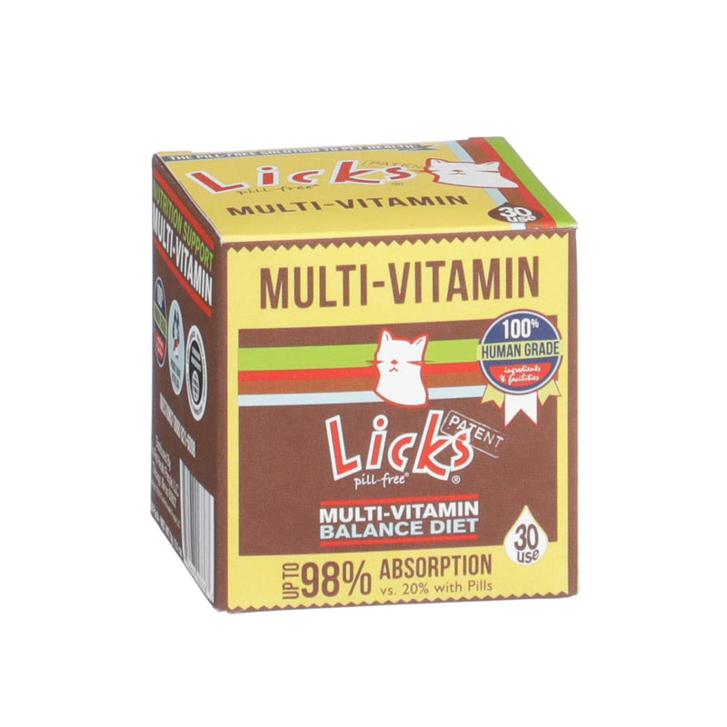 Licks - Cat Vitamins - Cat Multi-Vitamin - LiquiPaks - 30 Use - BeesActive Australia