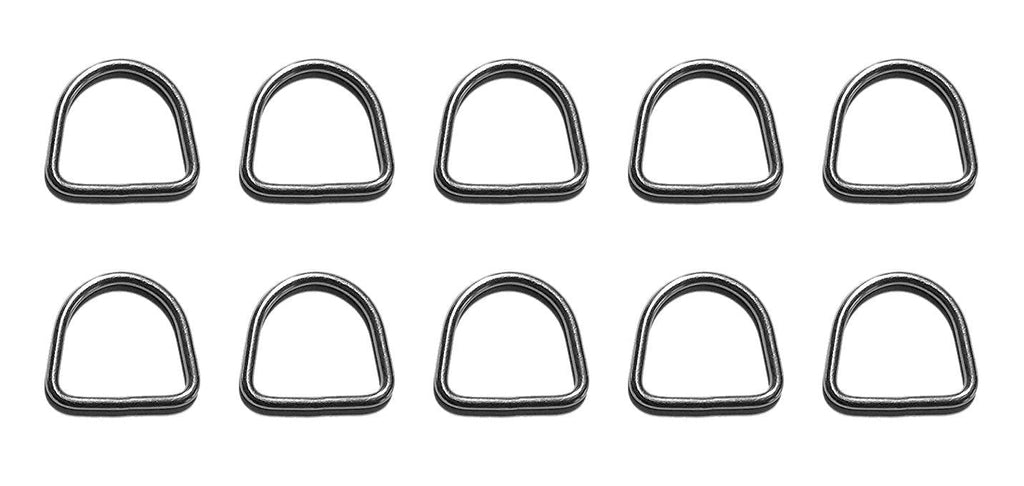 [AUSTRALIA] - 10 Pieces Stainless Steel 316 D Ring Welded 1/8" x 1" (3mm x 25mm) Marine Grade Dee 