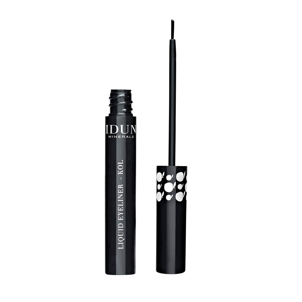 IDUN Minerals Liquid Eyeliner, Kol - Intense Color, Dramatic/Framed Eyes - Perfect Coverage - 100% Vegan, Highly Purified, Ophthalmologist Tested, Contact Lens Safe, Water Resistant - Black, 0.18 oz - BeesActive Australia