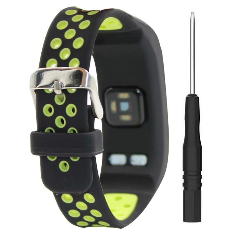 T-BLUER Compatible for Garmin Vivosmart HR Strap,Breathable Silicone Replacement Watch Band Bracelet Accessory for Garmin Vivosmart HR Smartwatch Black Green - BeesActive Australia