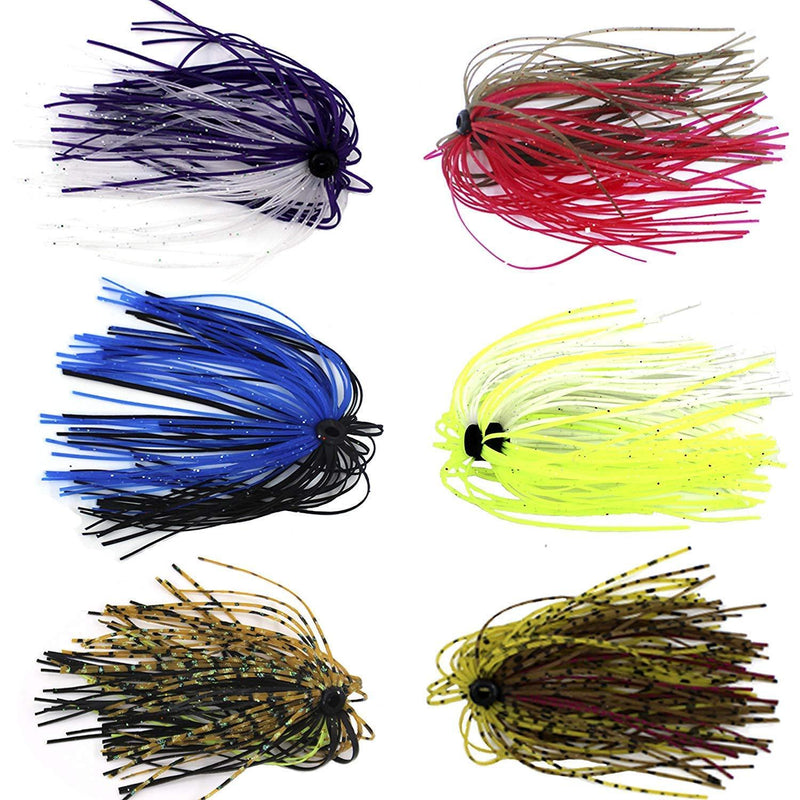 [AUSTRALIA] - Silicone Jig Skirts DIY Rubber Fishing Jig Lures 12 Bundles 50 Strands Fishing Bait Accessories Spinnerbaits Buzzbaits Spoon Blade Squid Skirt Replacement Part, Fly Tying Material Color Random 