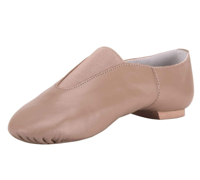 [AUSTRALIA] - Linodes Women's Leather Upper Jazz Shoe Slip-on with Elastic Top Piece 4 Brown 