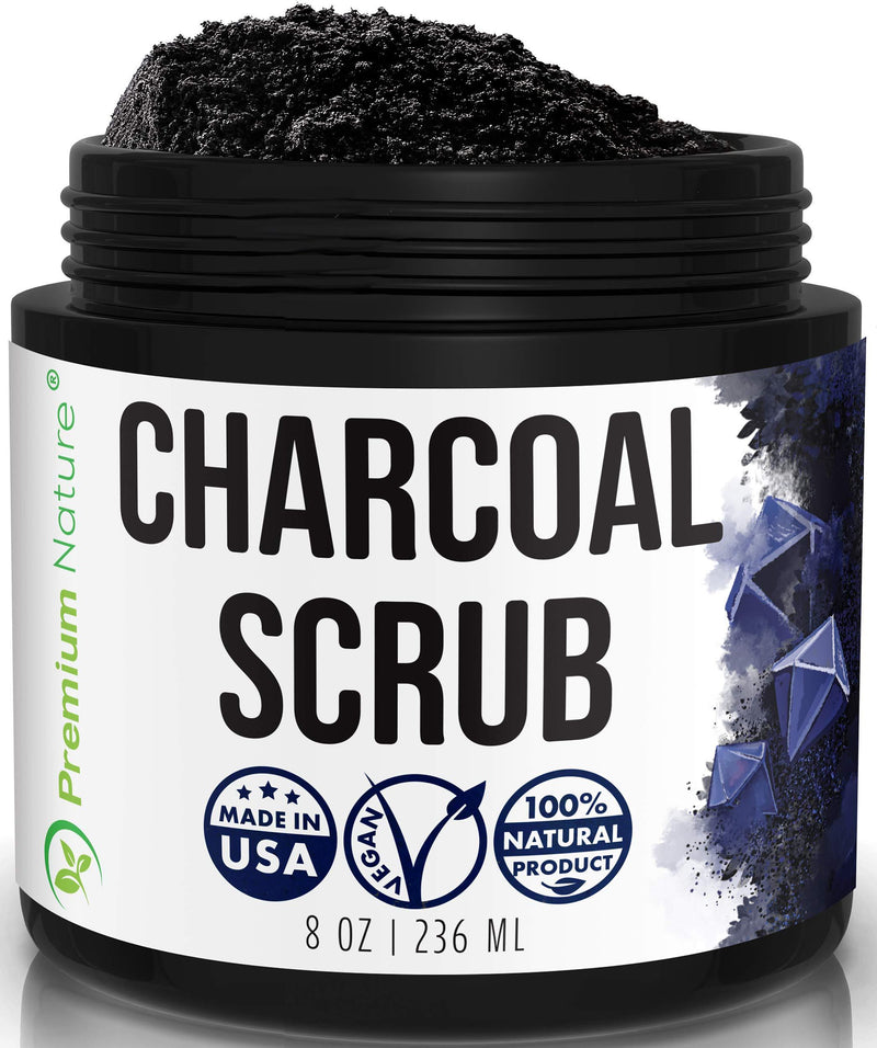 Activated Charcoal Exfoliating Body Scrub - Exfoliating Face Hand Lip Foot & Body Sea Salt Black Exfoliator Pore Minimizer Deep Facial Cleansing Blackhead & Acne Scars Remover, Anti Cellulite - BeesActive Australia