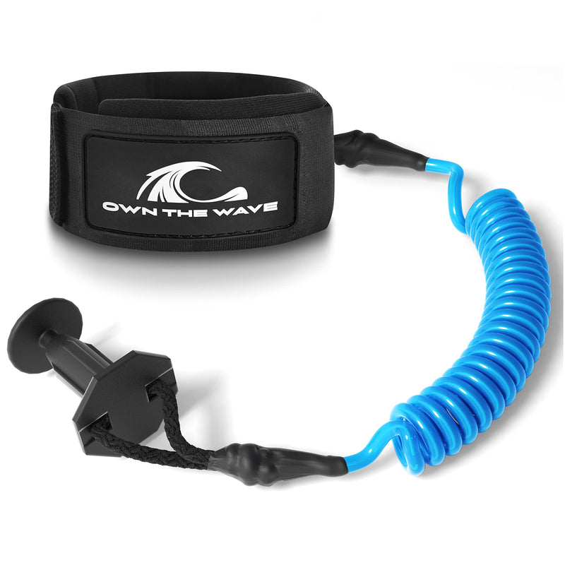 Own the Wave Bodyboard Leash - Coiled Wrist Surf Leash Premium Coil Lightweight Body Board Leash with Plug - BeesActive Australia